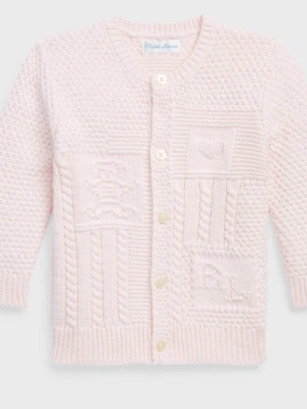 Ralph Lauren Pale Pink Cable Knit Cardigan